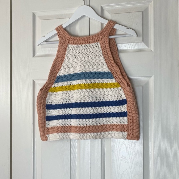 BCBGeneration Crochet Striped Multi Color Tank Top - Picture 8 of 11